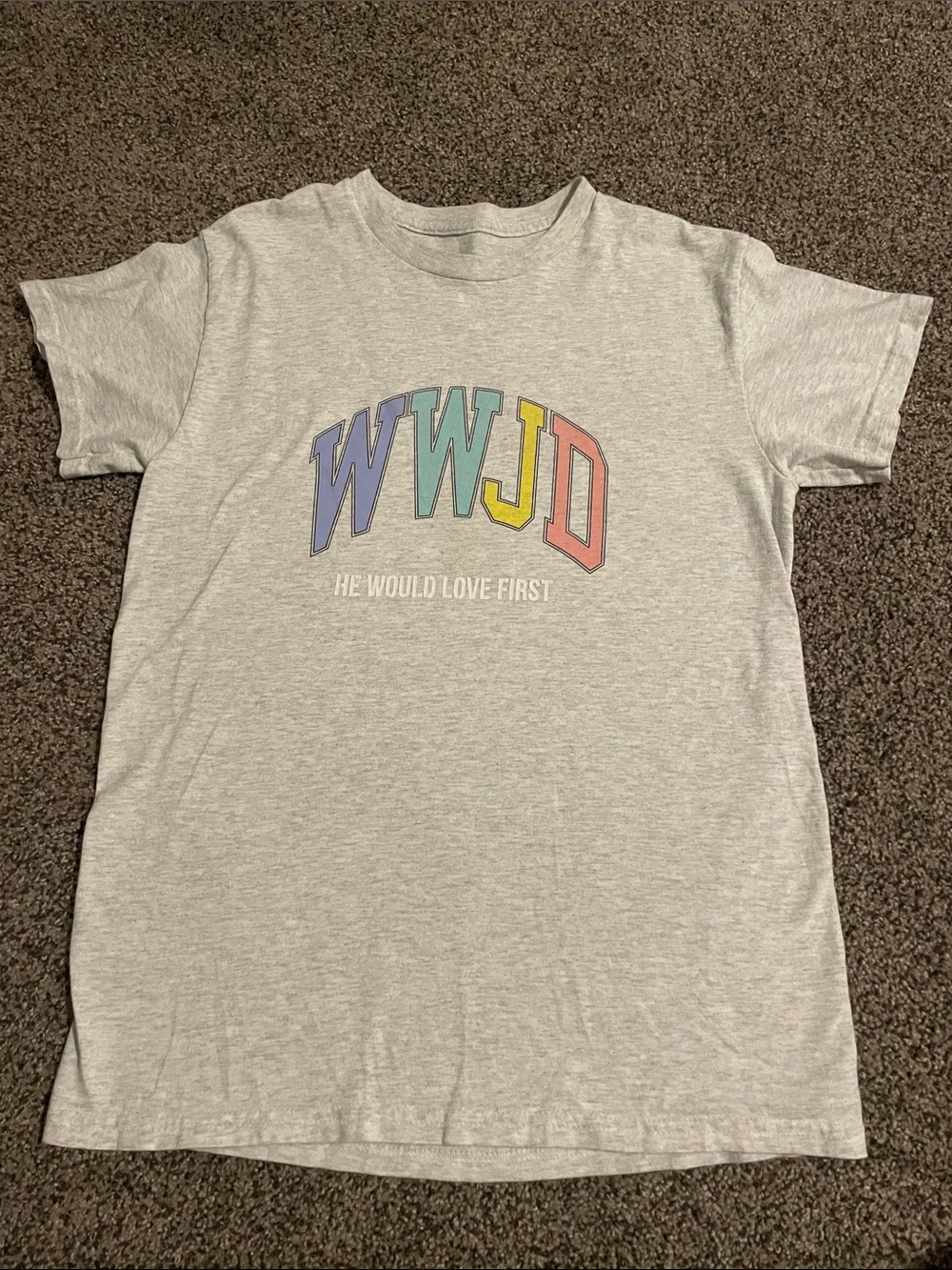 Women’s Short-Sleeve 'WWJD' Graphic Tee - Light Gray